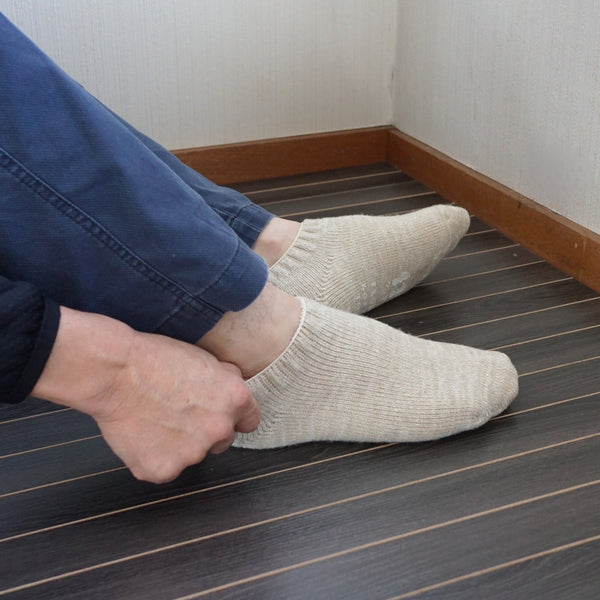 【メンズ】シルクウールのパイルカバーソックス