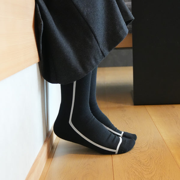 コットンシルクのパイルソックス